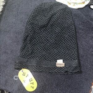Bruff Vintage Black Knit Beanie Hat
